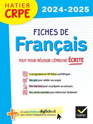 cover image of Fiches de Français--Epreuve écrite 2024/2025